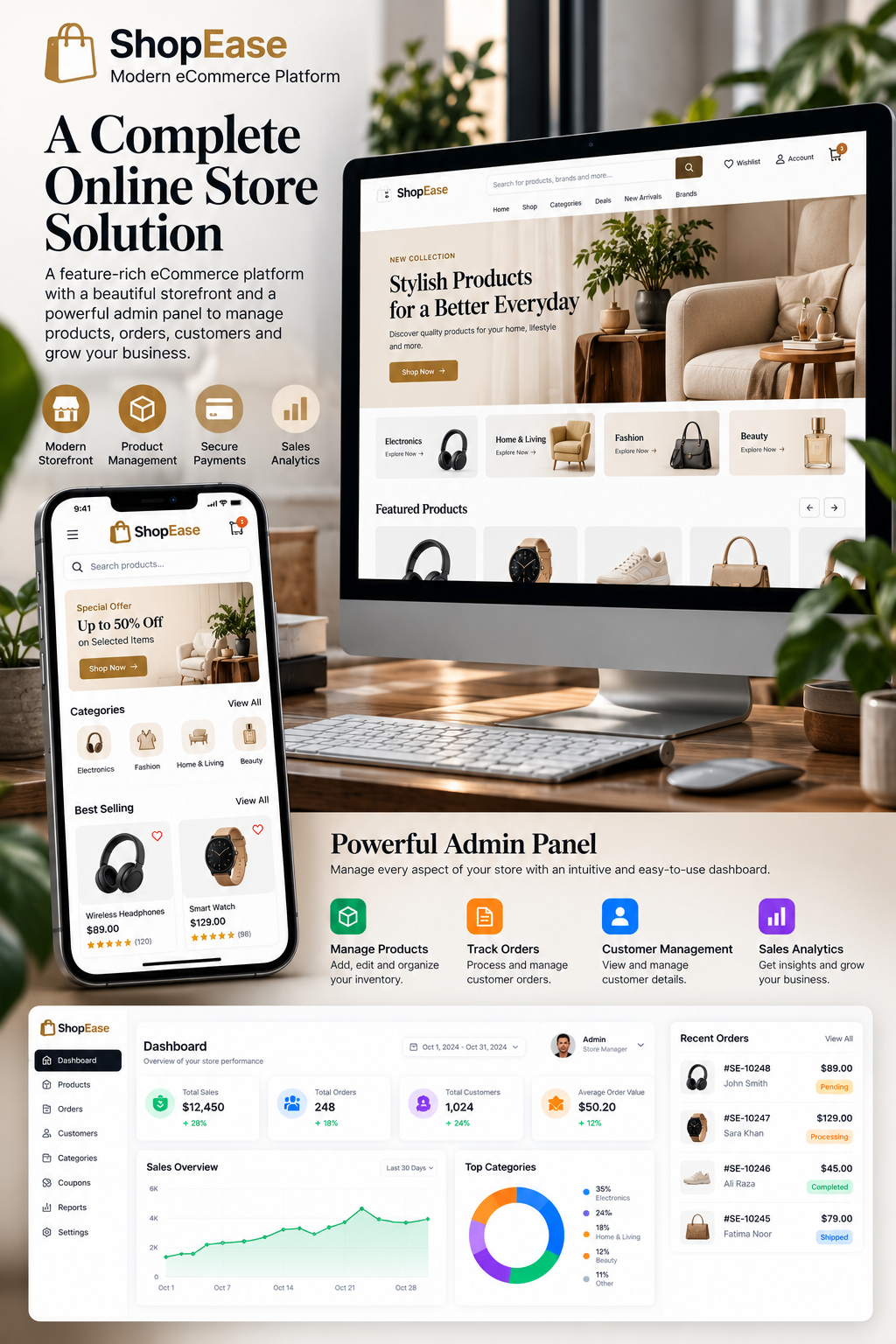 ShopEase — Modern eCommerce Platform